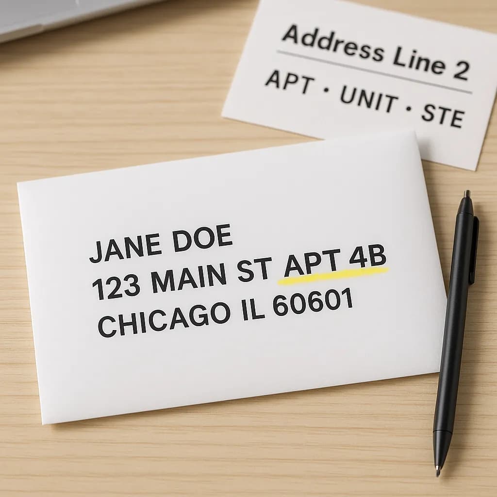 Apartment, Unit, and Suite Address Formatting Guide (2025) - Step-by-step guide with examples and screenshots