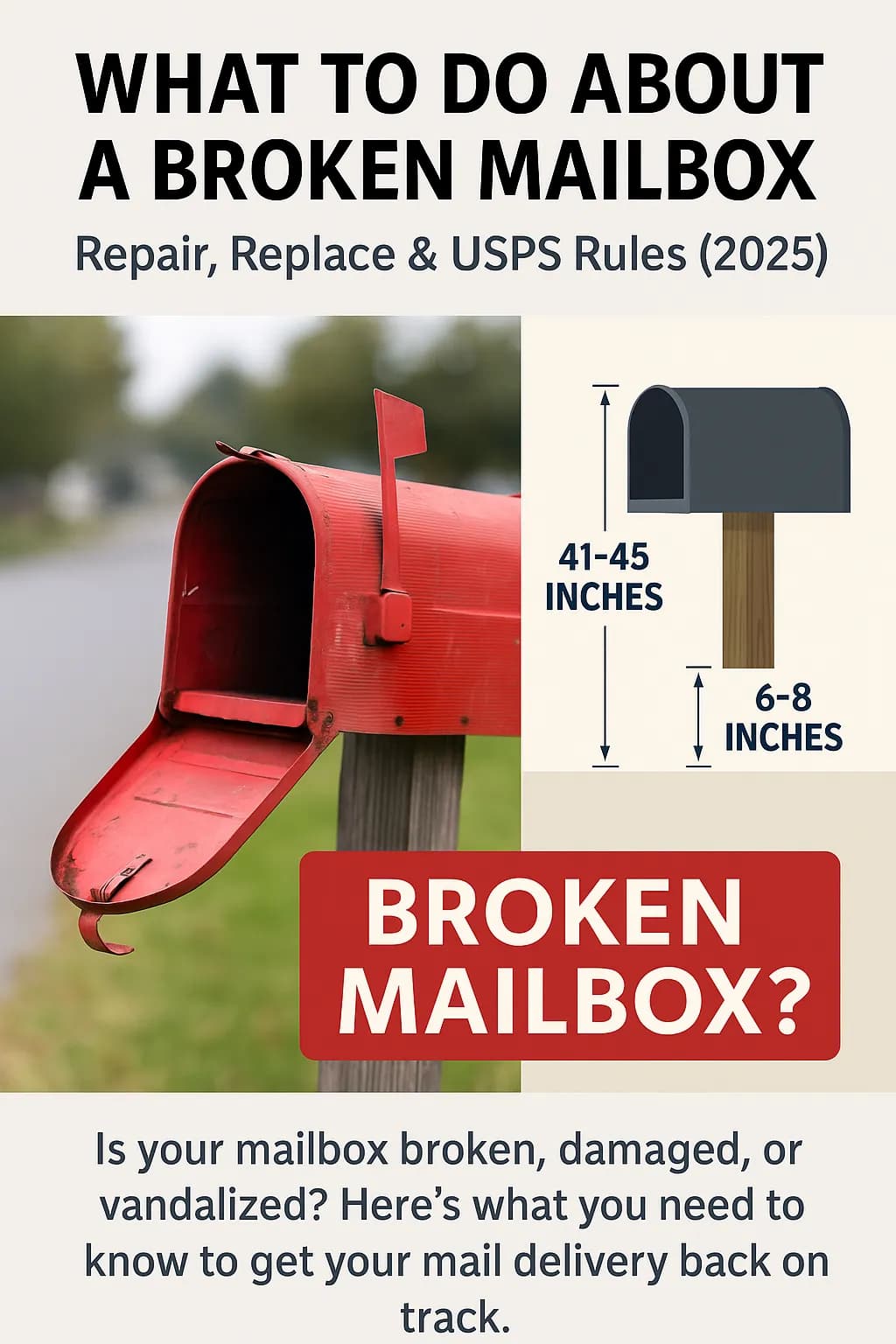 What to Do About a Broken Mailbox: Repair, Replace & USPS Rules (2025) - Step-by-step guide with examples and screenshots