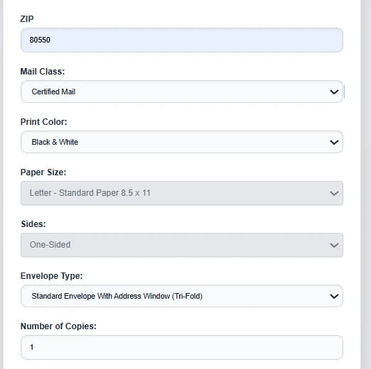 Choose First-Class or send Certified Mail online with tracking