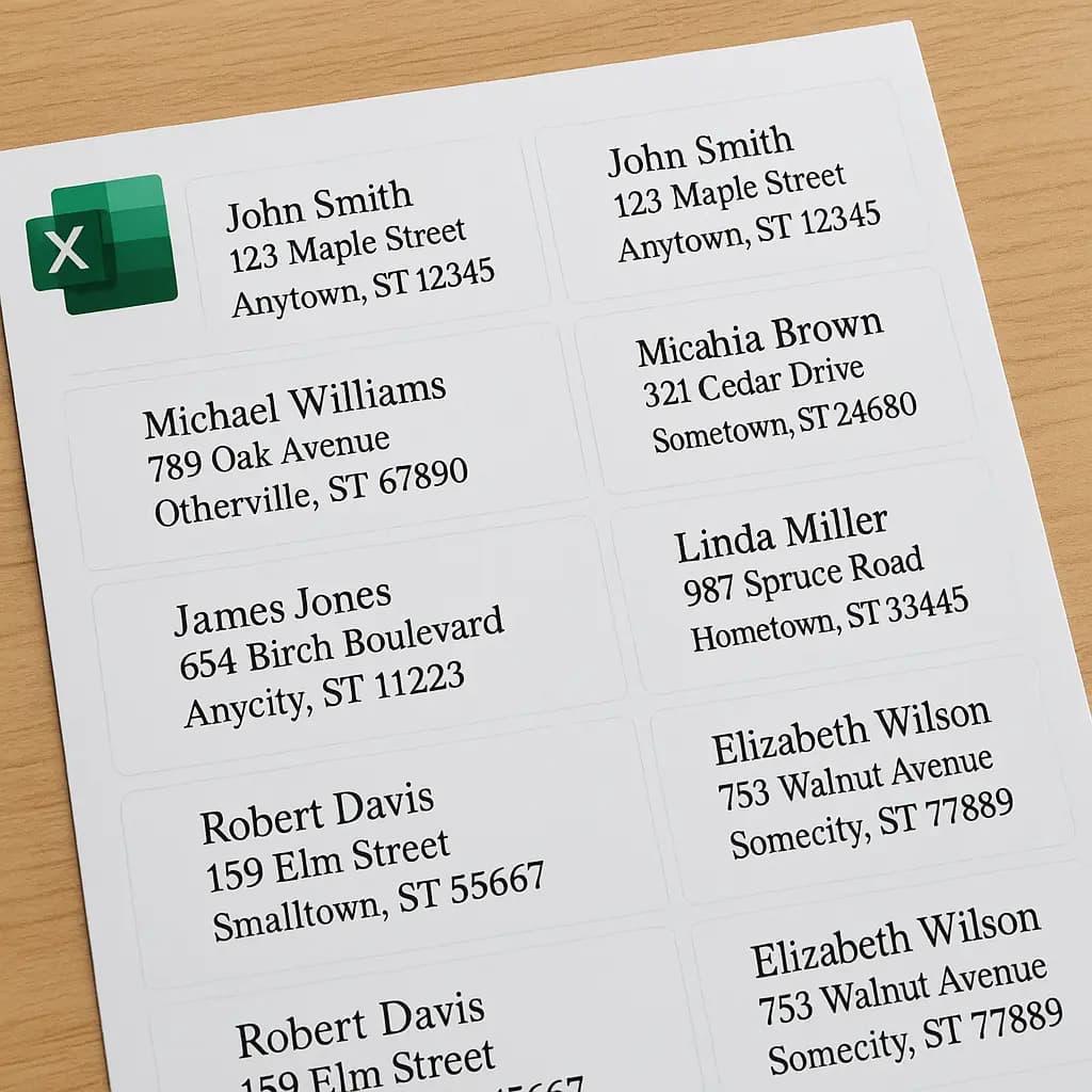 How to Print Address Labels from Excel (Easy Mail Merge Guide) - Step-by-step guide with examples and screenshots