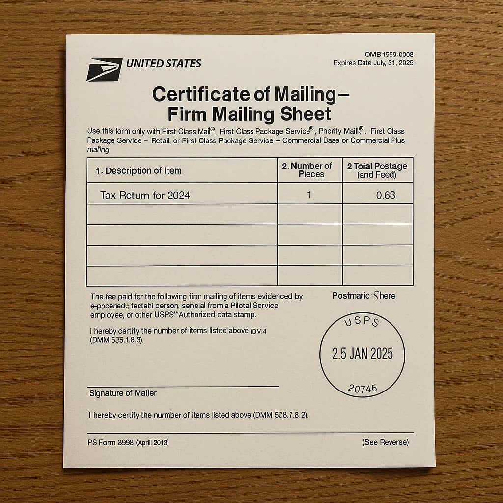 PS Form 3665: Certificate of Mailing Explained - Step-by-step guide with examples and screenshots