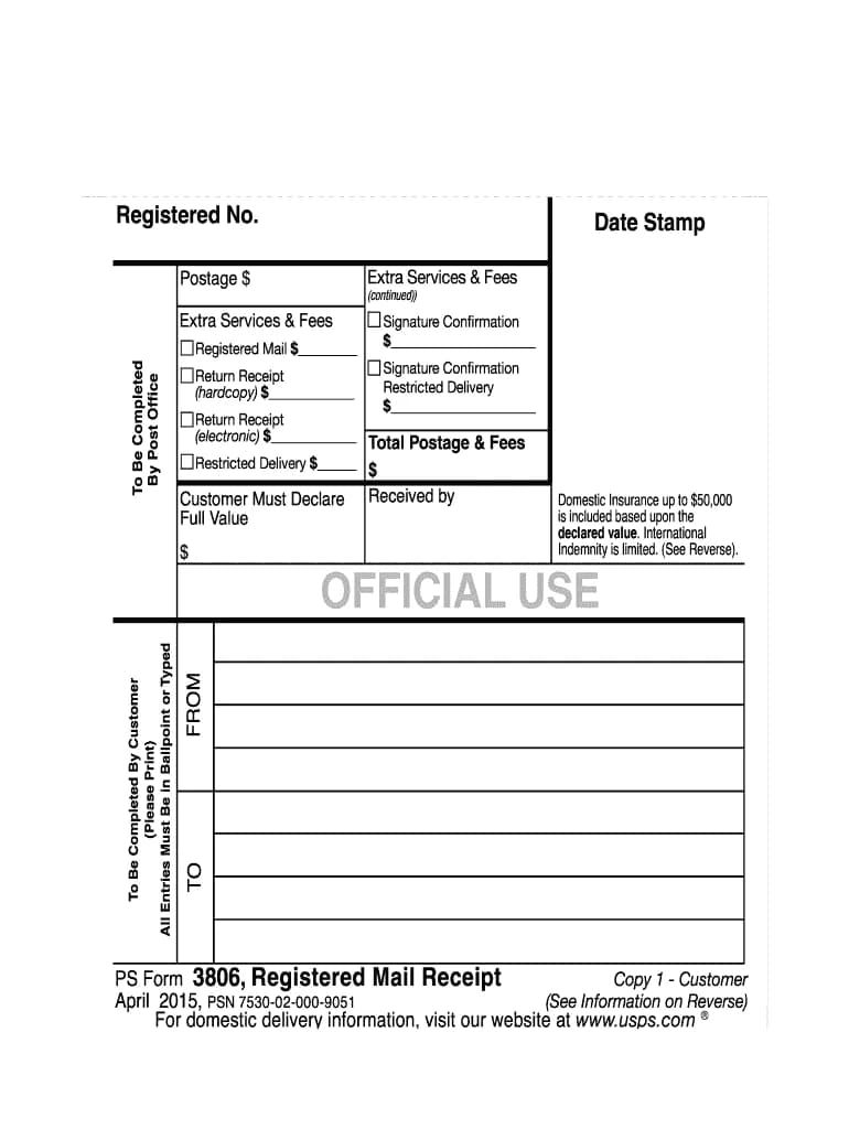USPS Registered Mail Forms and Labels Guide (Label 200 & PS Form 3806) - Step-by-step guide with examples and screenshots
