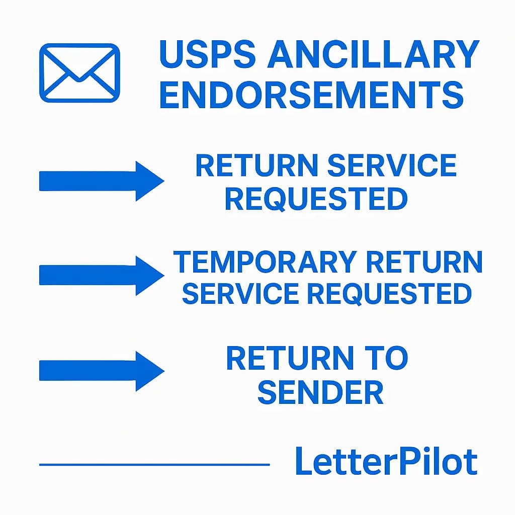 USPS Ancillary Endorsements Explained (2025): Forwarding, Returns & Address Corrections - Step-by-step guide with examples and screenshots