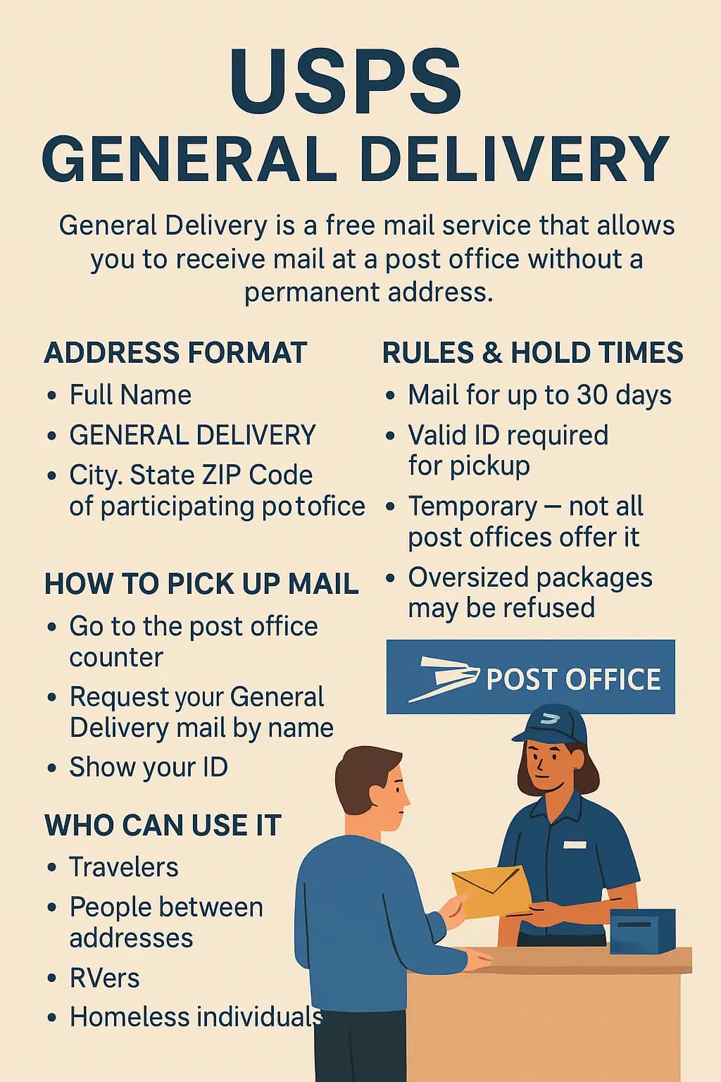 USPS General Delivery: How It Works, Address Format, and Hold Times - Step-by-step guide with examples and screenshots