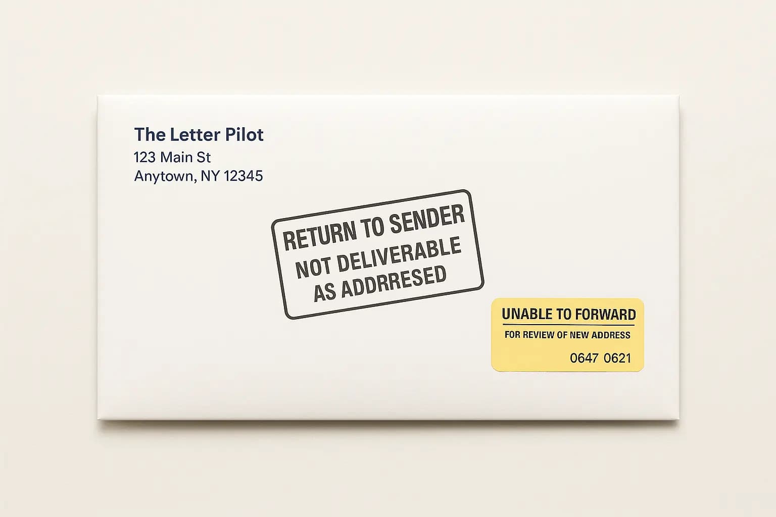 How to avoid USPS mail being returned to sender