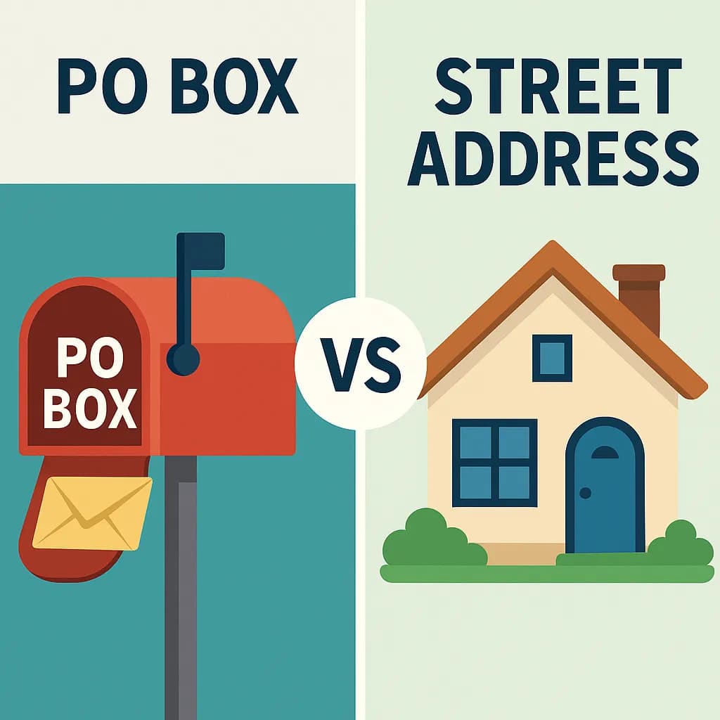 PO Box versus street address comparison