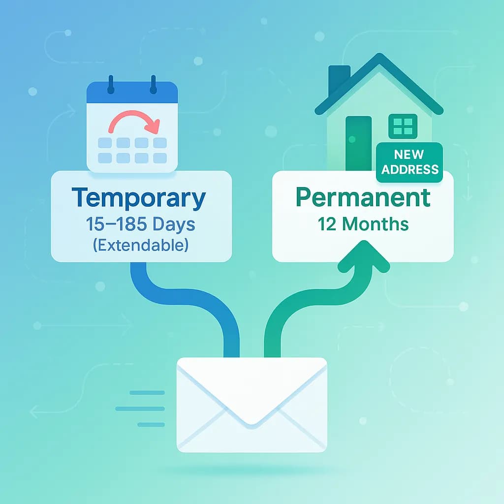 Temporary vs Permanent Change of Address comparison