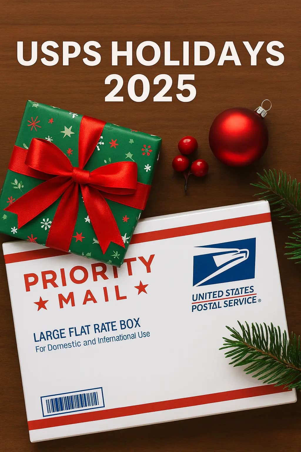 USPS holidays 2025 calendar showing post office closures and no-mail days