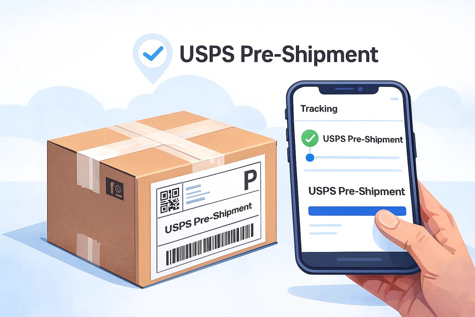 USPS Pre-Shipment tracking status explanation showing what it means when your package is in pre-shipment